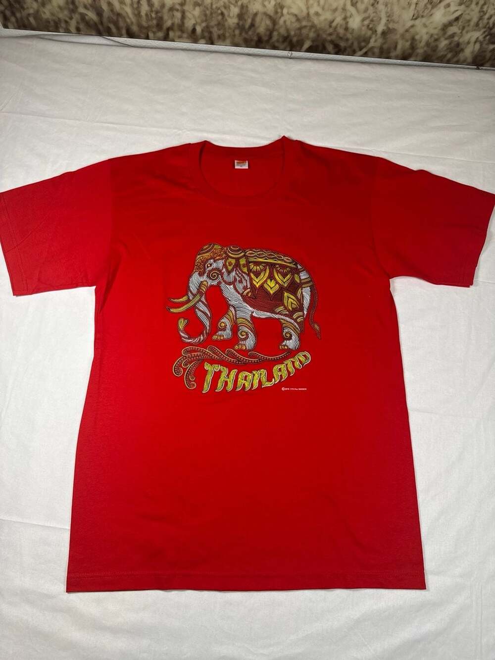 Request Thailand Elephant Graphic T-Shirt Red Size XL